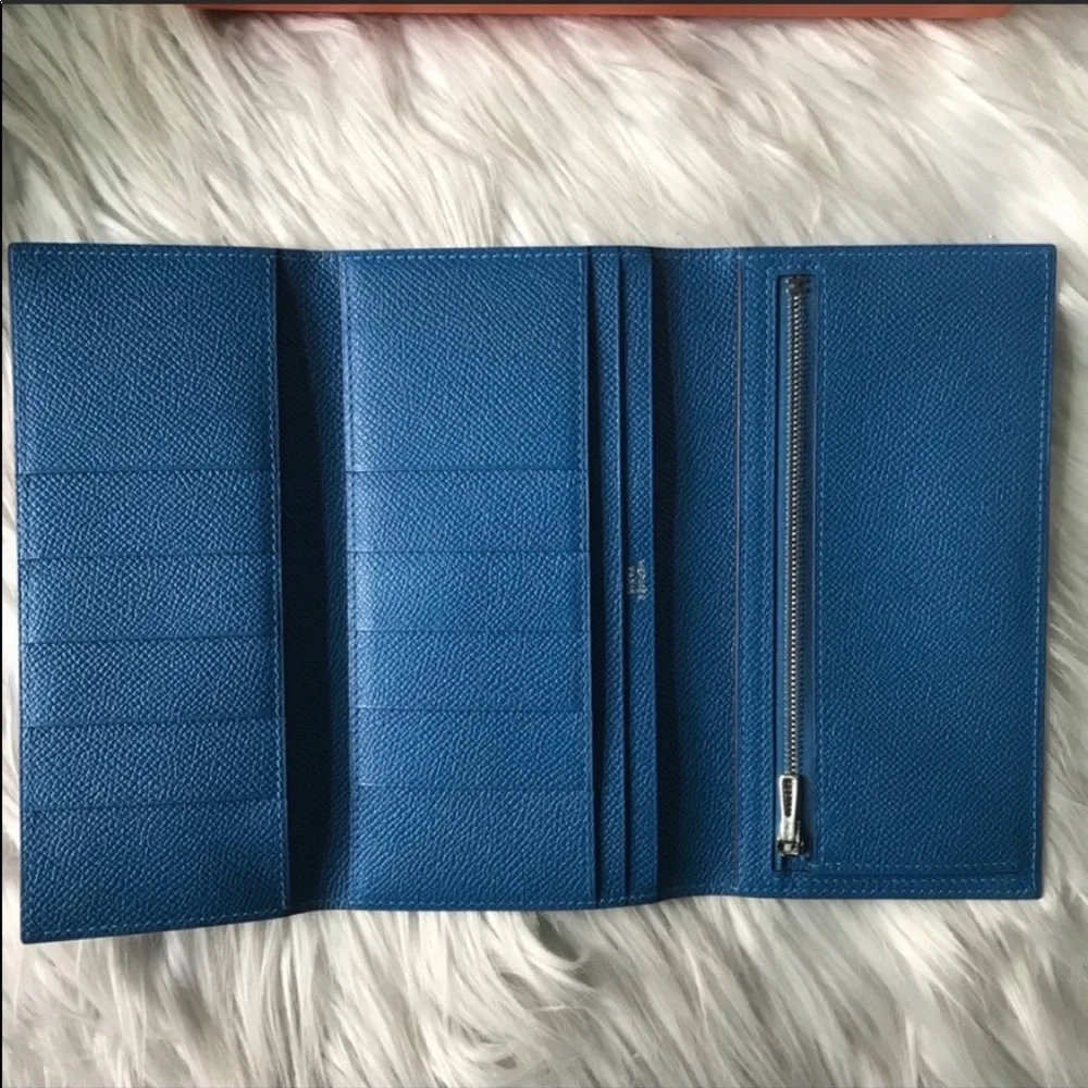 Hermès Bearn Tri-Fold Wallet Epsom Leather Mykonos